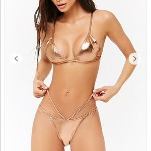 Forever 21 Metallic Strappy String Bikini